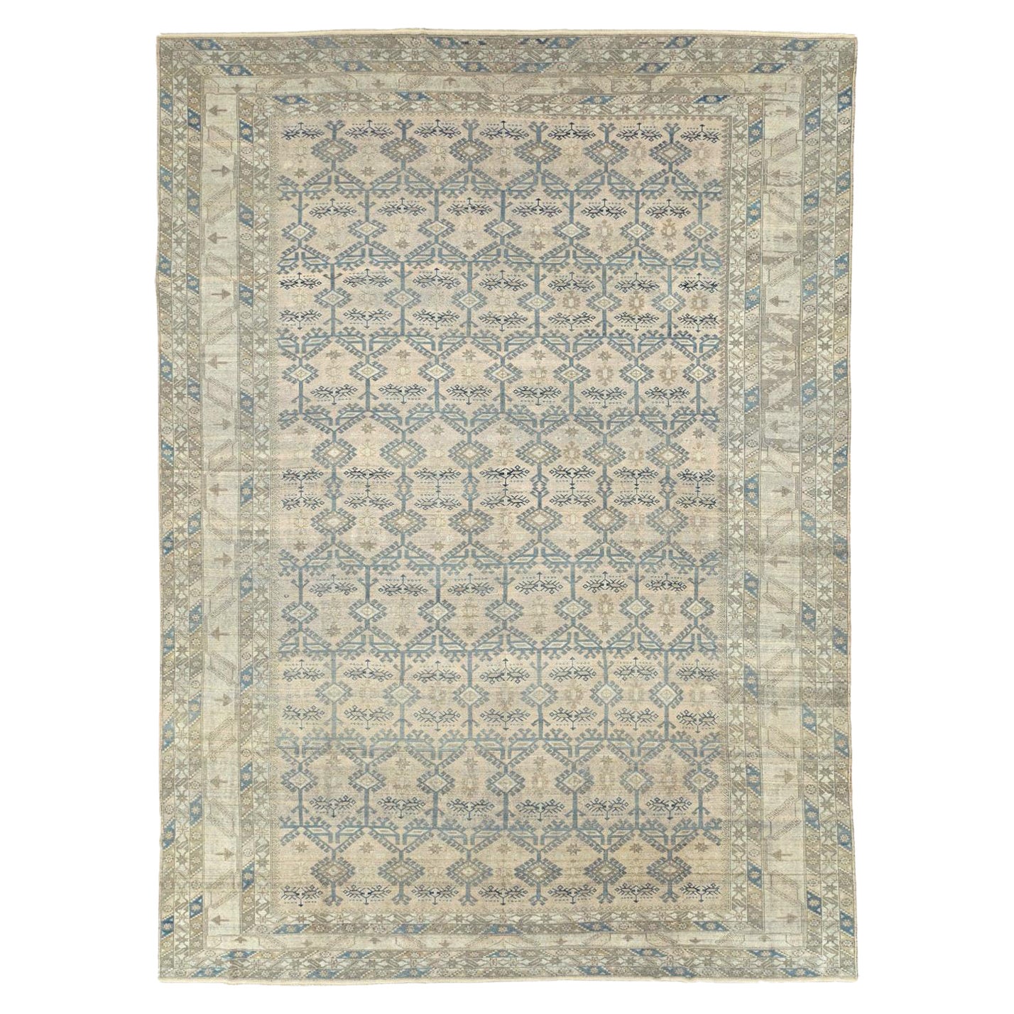 Gran alfombra turca Oushak de principios del siglo XX