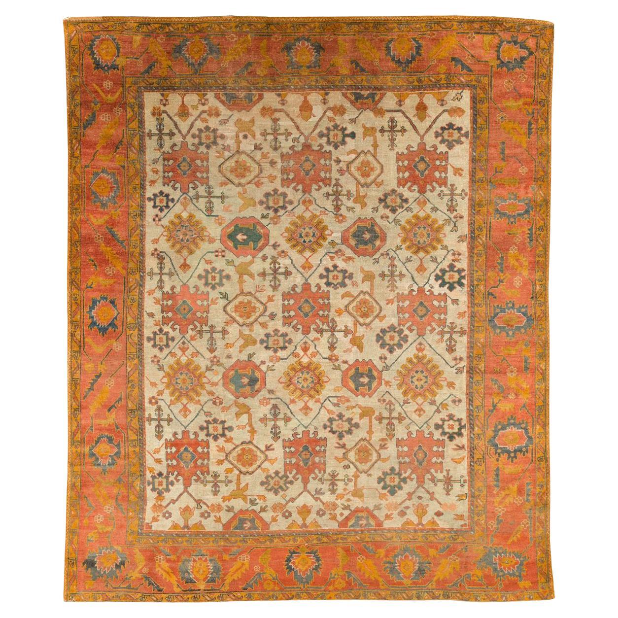 Early 20th Century Turkish Oushak Large Carpet