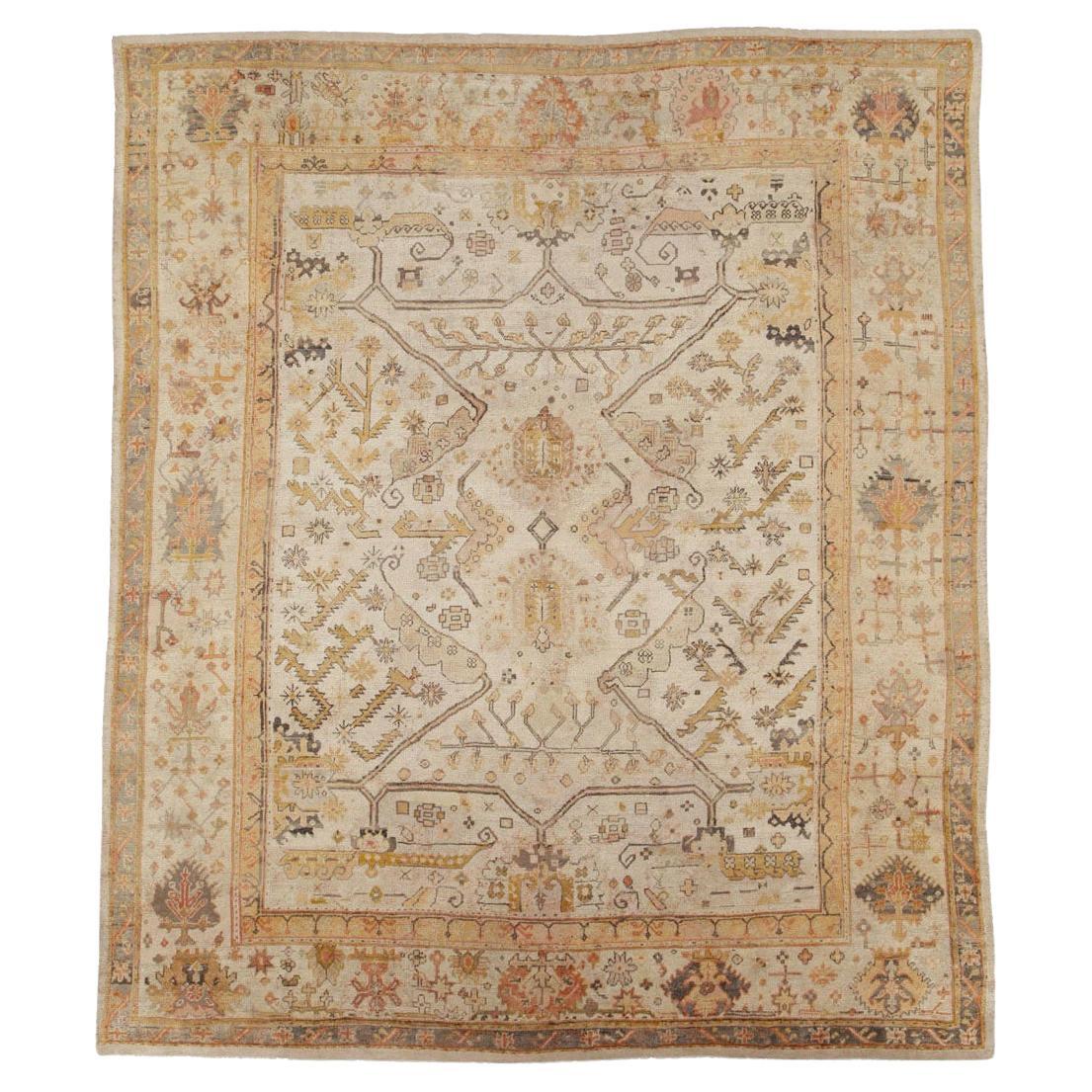 Early 20th Century Turkish Oushak Large Carpet