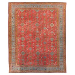 Gran alfombra turca Oushak de principios del siglo XX