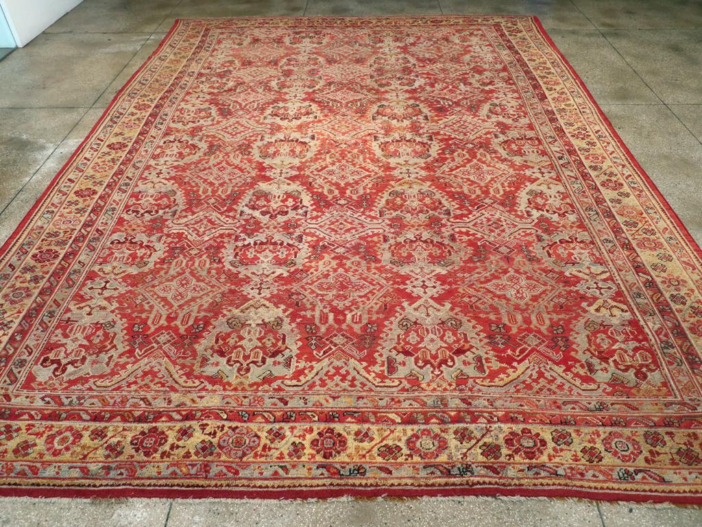 Antigua alfombra turca Oushak de gran tamaño hecha a mano a principios del siglo XX.

Medidas: 12' 3