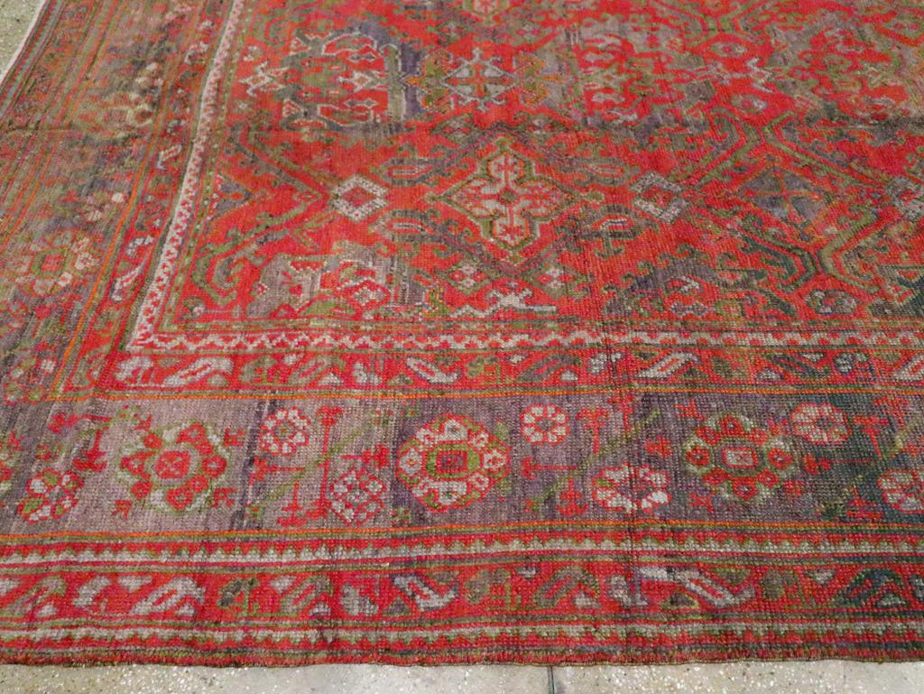 Wool Early 20th Century Turkish Oushak Large Room Size Carpet For Sale