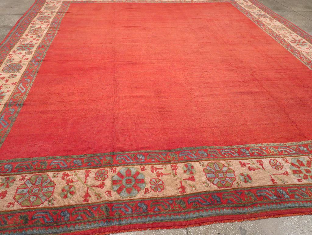 Early 20th Century Turkish Oushak Large Room Size Carpet For Sale 1