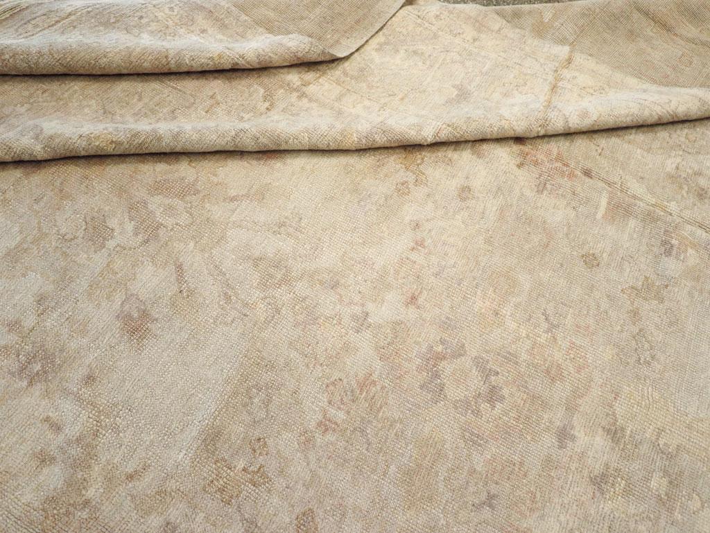 Early 20th Century Turkish Oushak Large Room Size Carpet For Sale 3