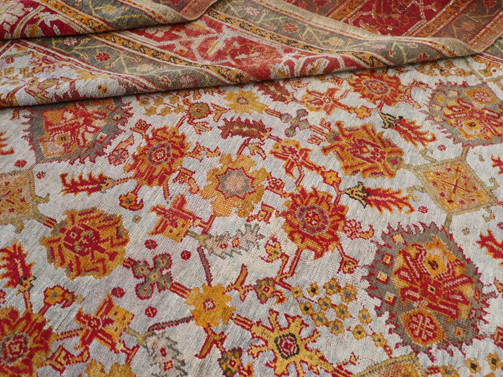 Early 20th Century Turkish Oushak Large Room Size Carpet For Sale 3