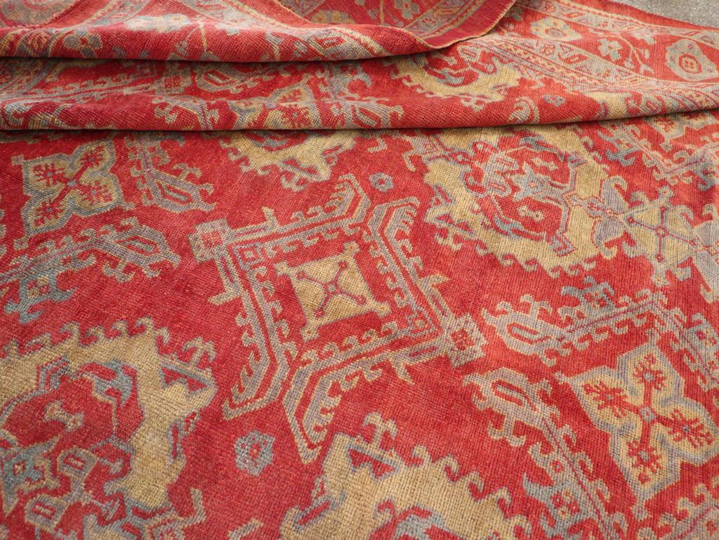 Early 20th Century Turkish Oushak Large Room Size Carpet For Sale 3