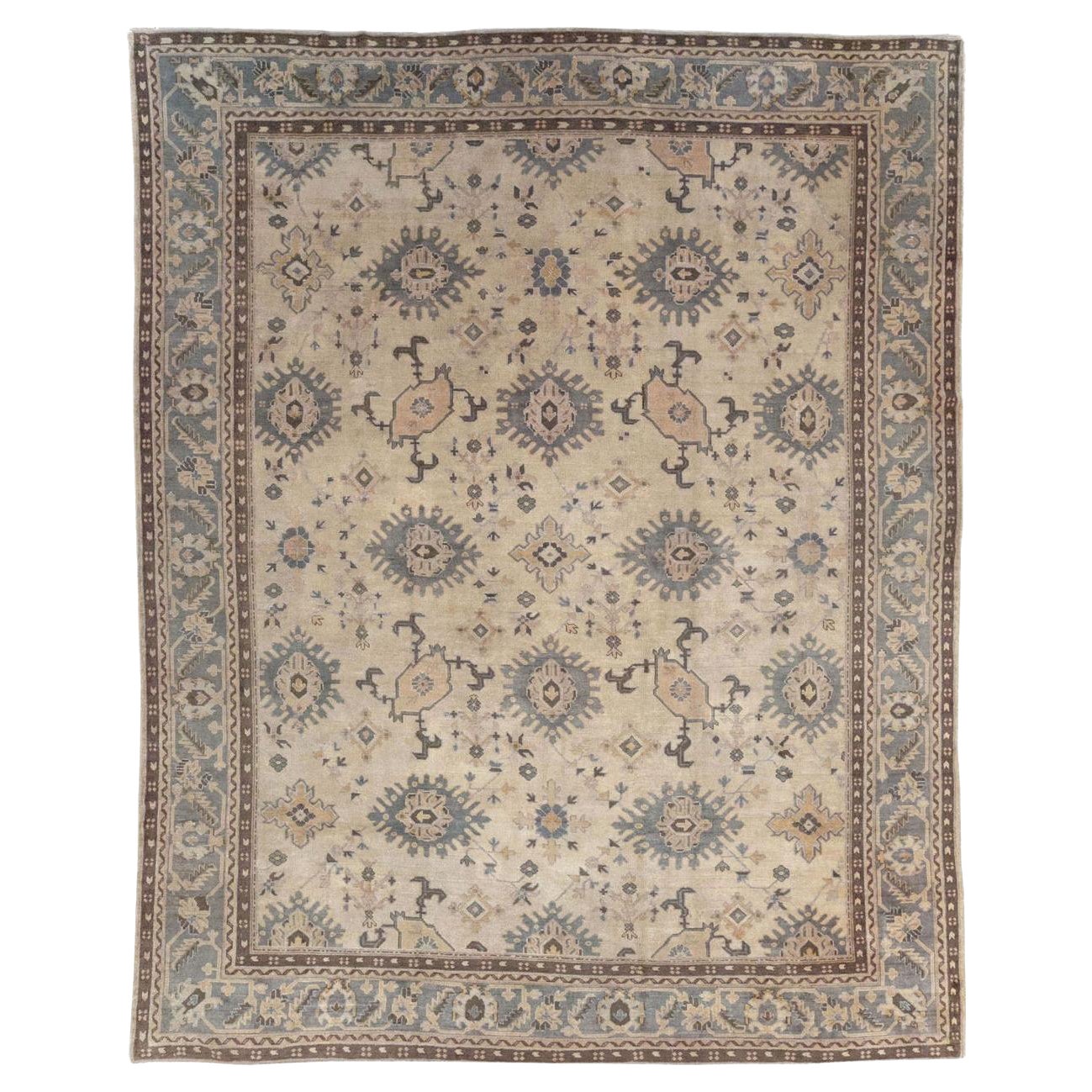 Early 20th Century Turkish Oushak Large Room Size Carpet