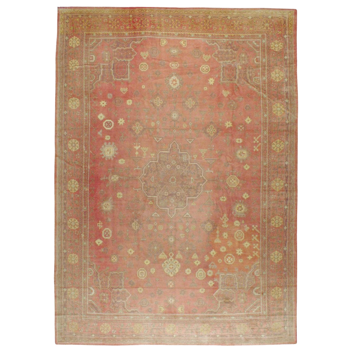 Tappeto Oushak turco oversize dei primi del Novecento in vendita