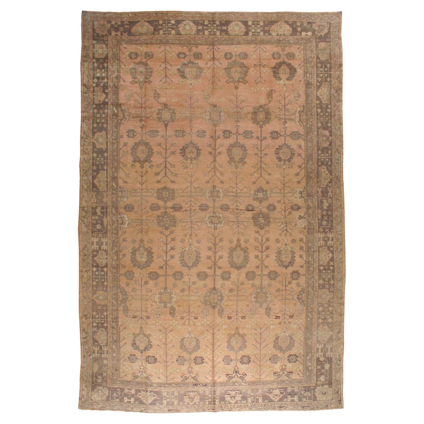 Tapis turc Oushak surdimensionné du début du 20e siècle