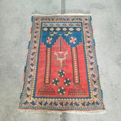Early 20th Century Turkish Oushak Prayer Rug with Mihrab and Floral Motifs