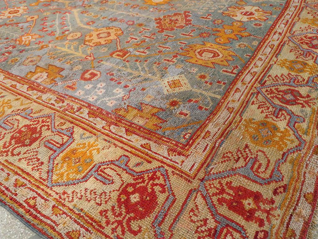 Early 20th Century Turkish Oushak Room Size Carpet For Sale 1