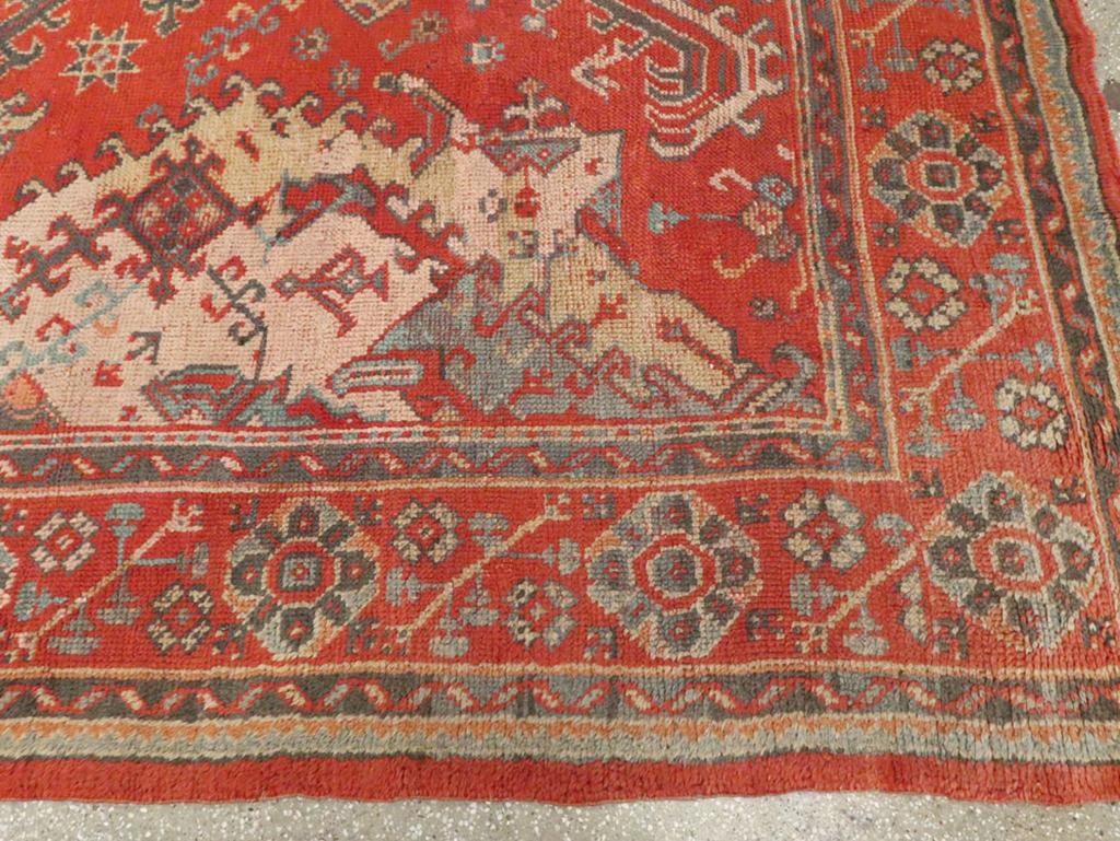 Early 20th Century Turkish Oushak Room Size Carpet For Sale 1