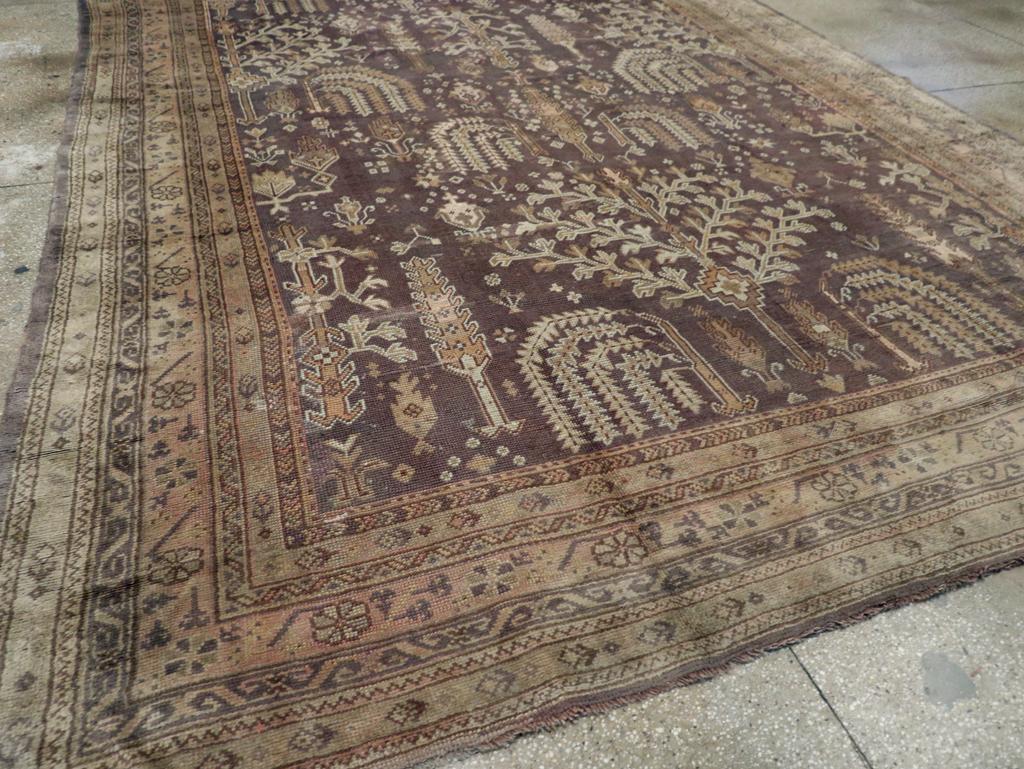 Alfombra turca Oushak de principios del siglo XX para habitaciones Lana en venta