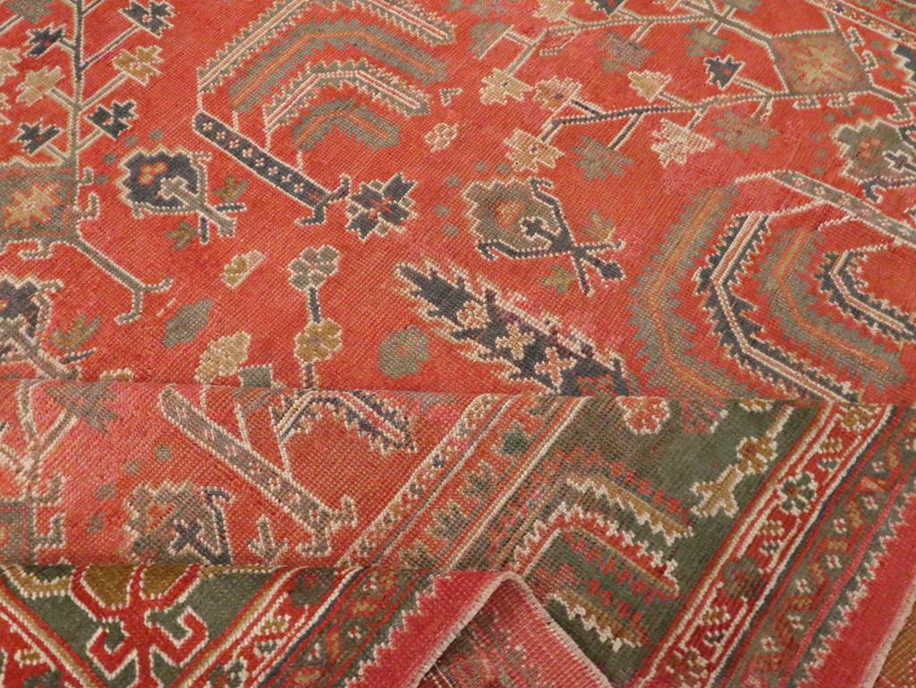 Alfombra turca Oushak de principios del siglo XX para habitaciones Lana en venta