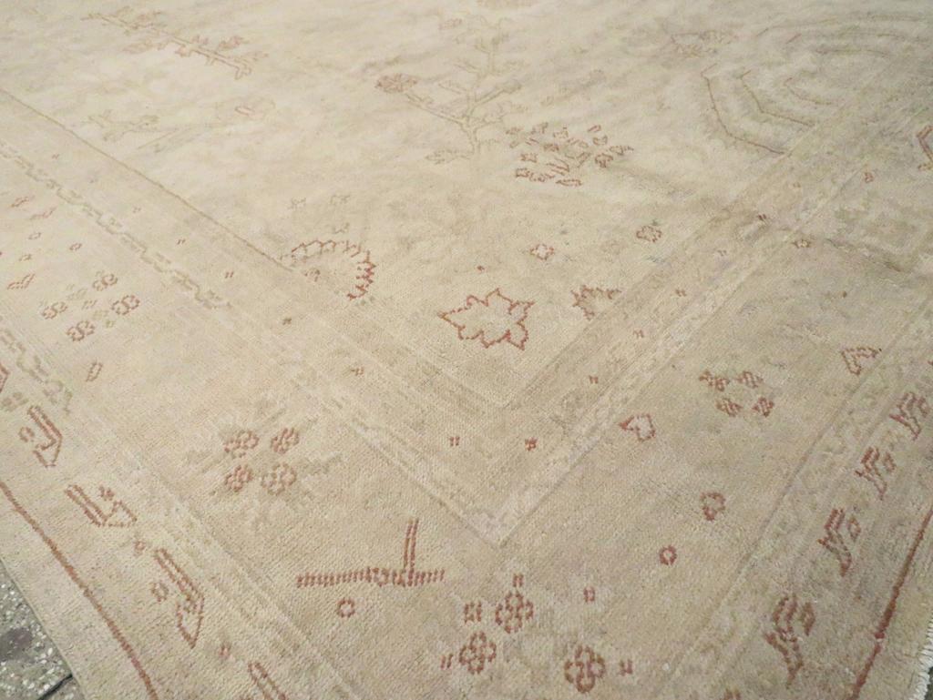 Alfombra turca Oushak de principios del siglo XX para habitaciones Lana en venta
