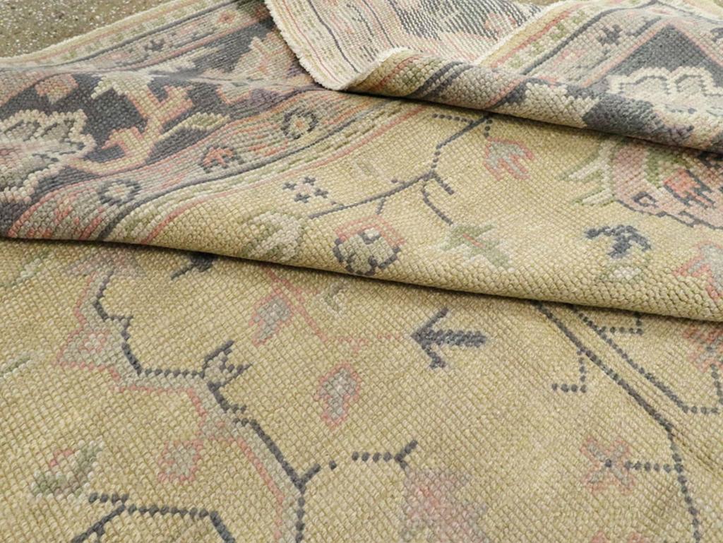 Early 20th Century Turkish Oushak Room Size Carpet For Sale 2