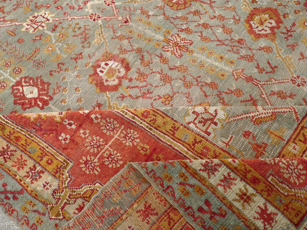 Early 20th Century Turkish Oushak Room Size Carpet For Sale 2