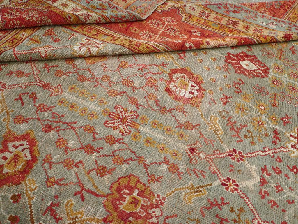 Early 20th Century Turkish Oushak Room Size Carpet For Sale 3