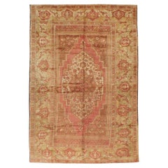 Early 20th Century Turkish Oushak Room Size Carpet