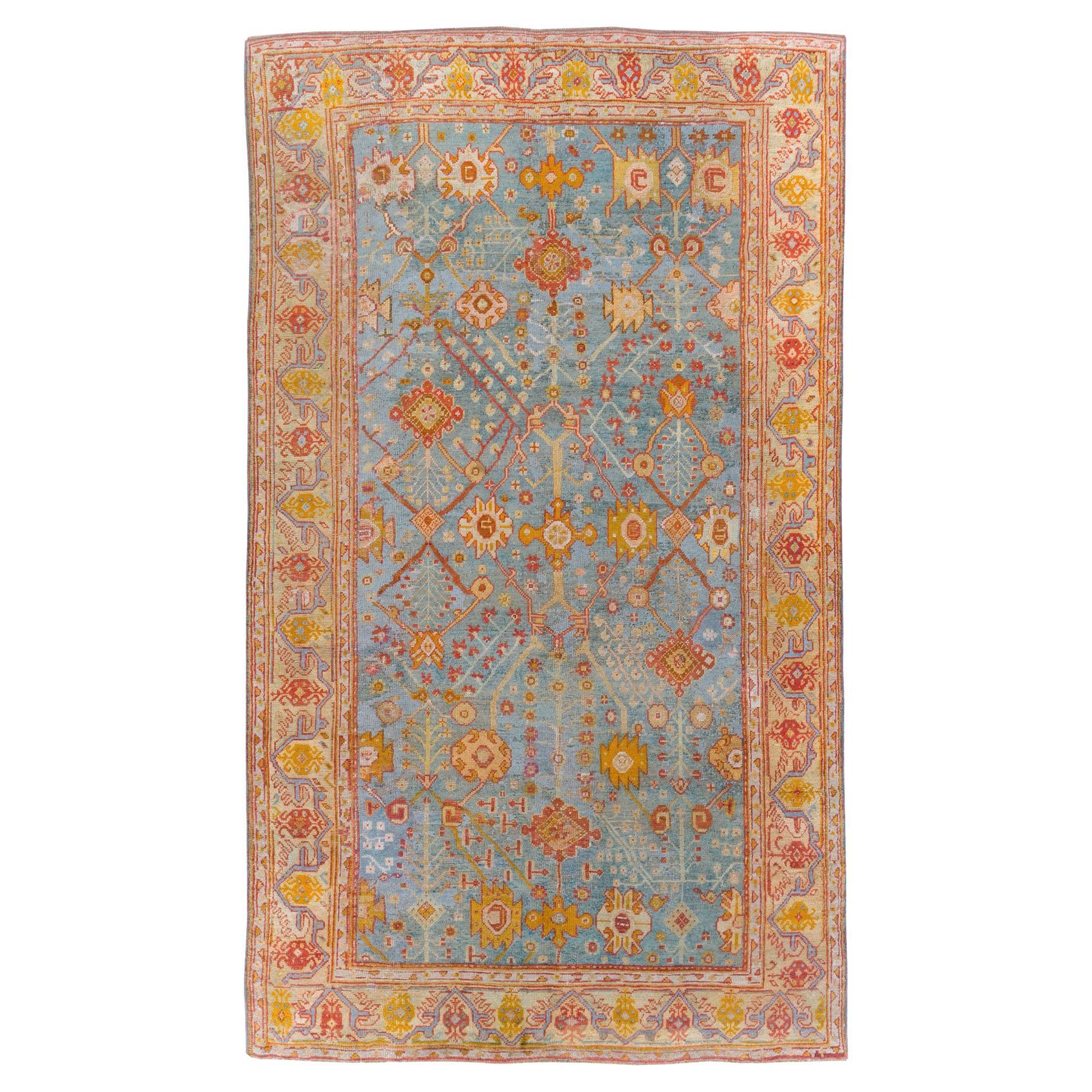Early 20th Century Turkish Oushak Room Size Carpet