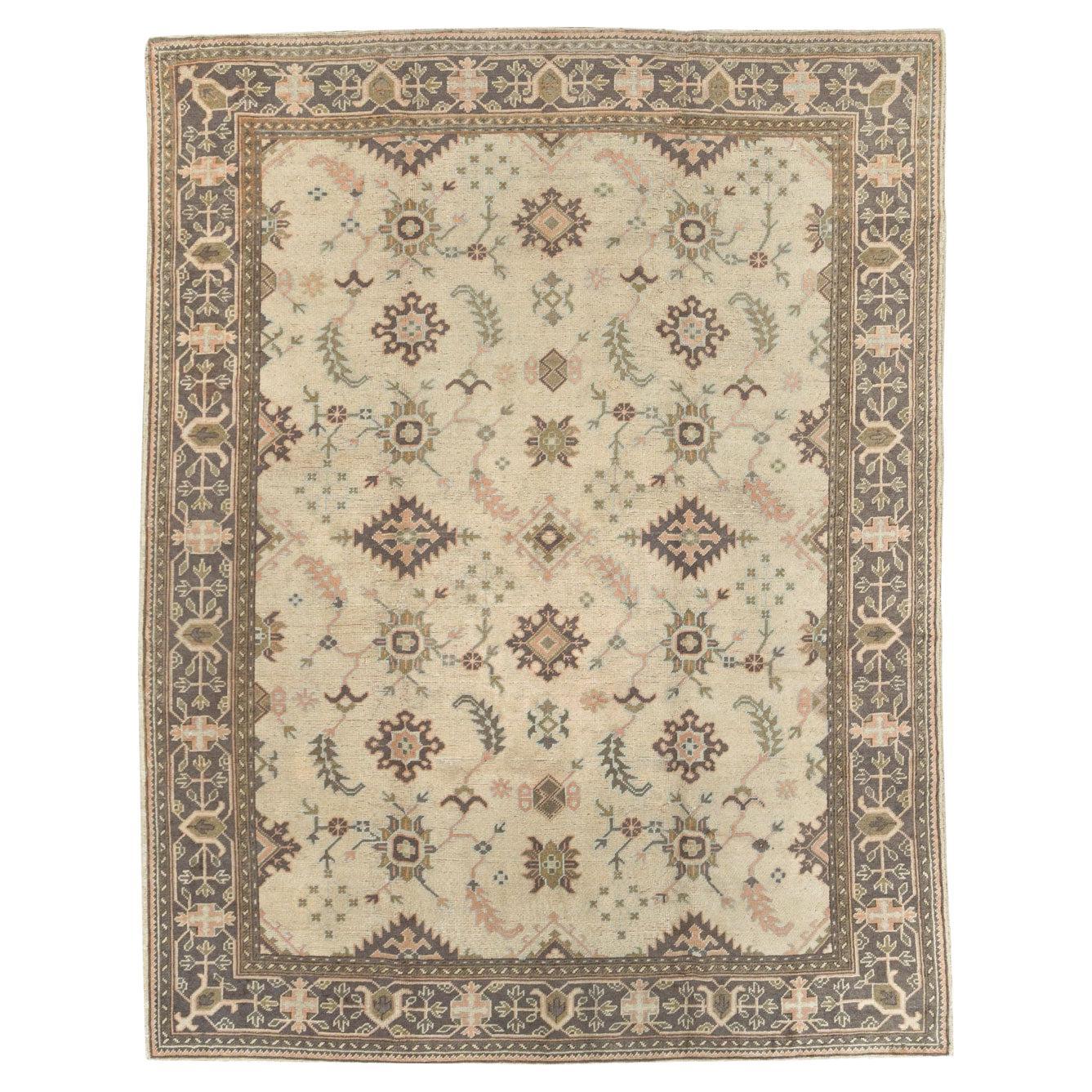Early 20th Century Turkish Oushak Room Size Carpet