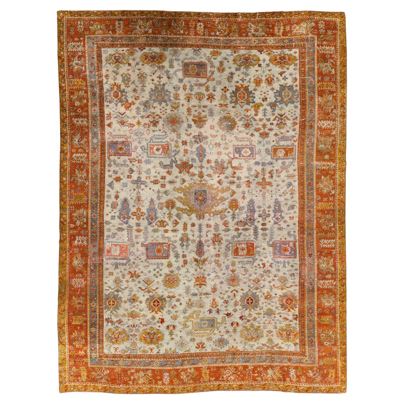 Early 20th Century Turkish Oushak Room Size Carpet