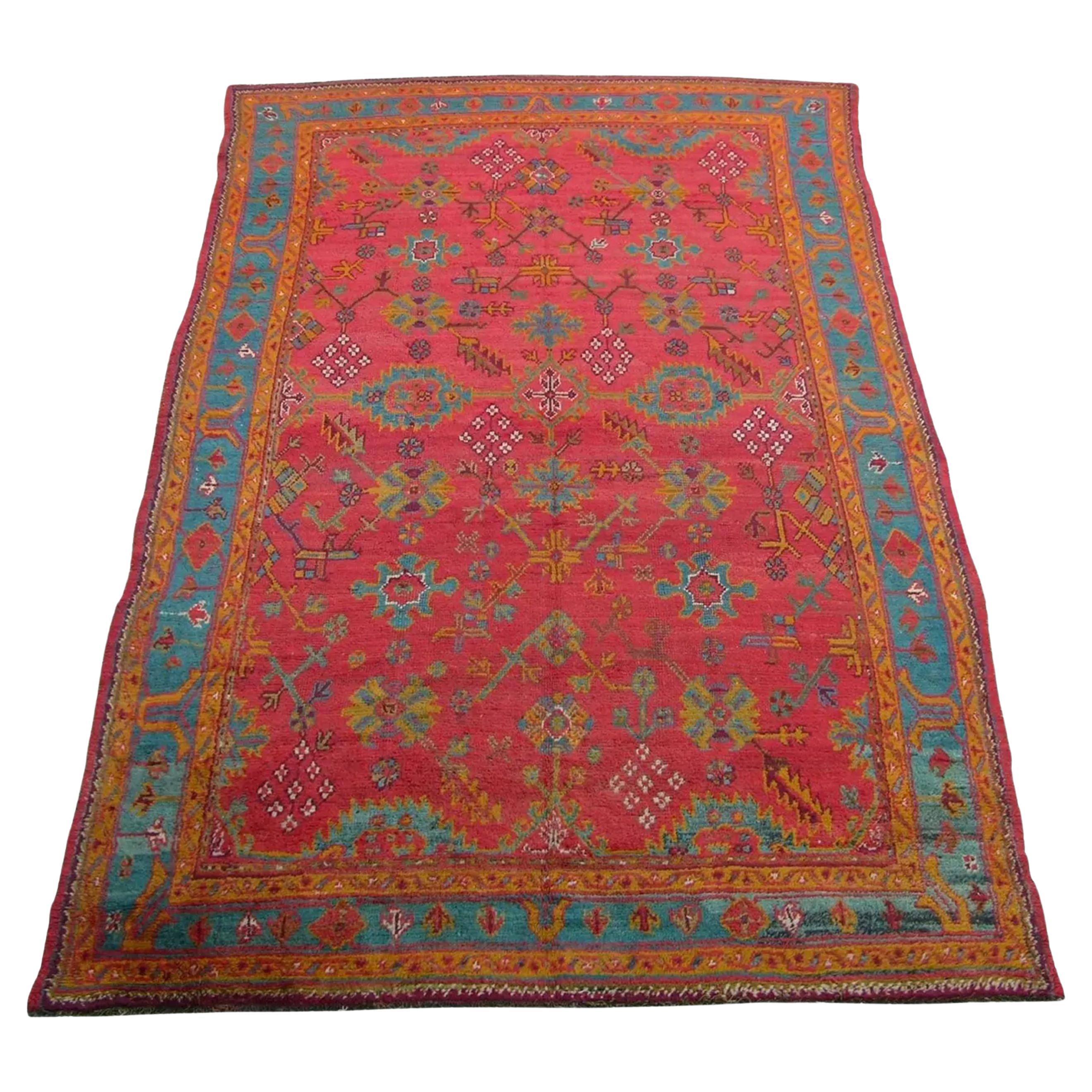 Early 20th Century Turkish Oushak Rug 14'0'' X 8'6'' For Sale