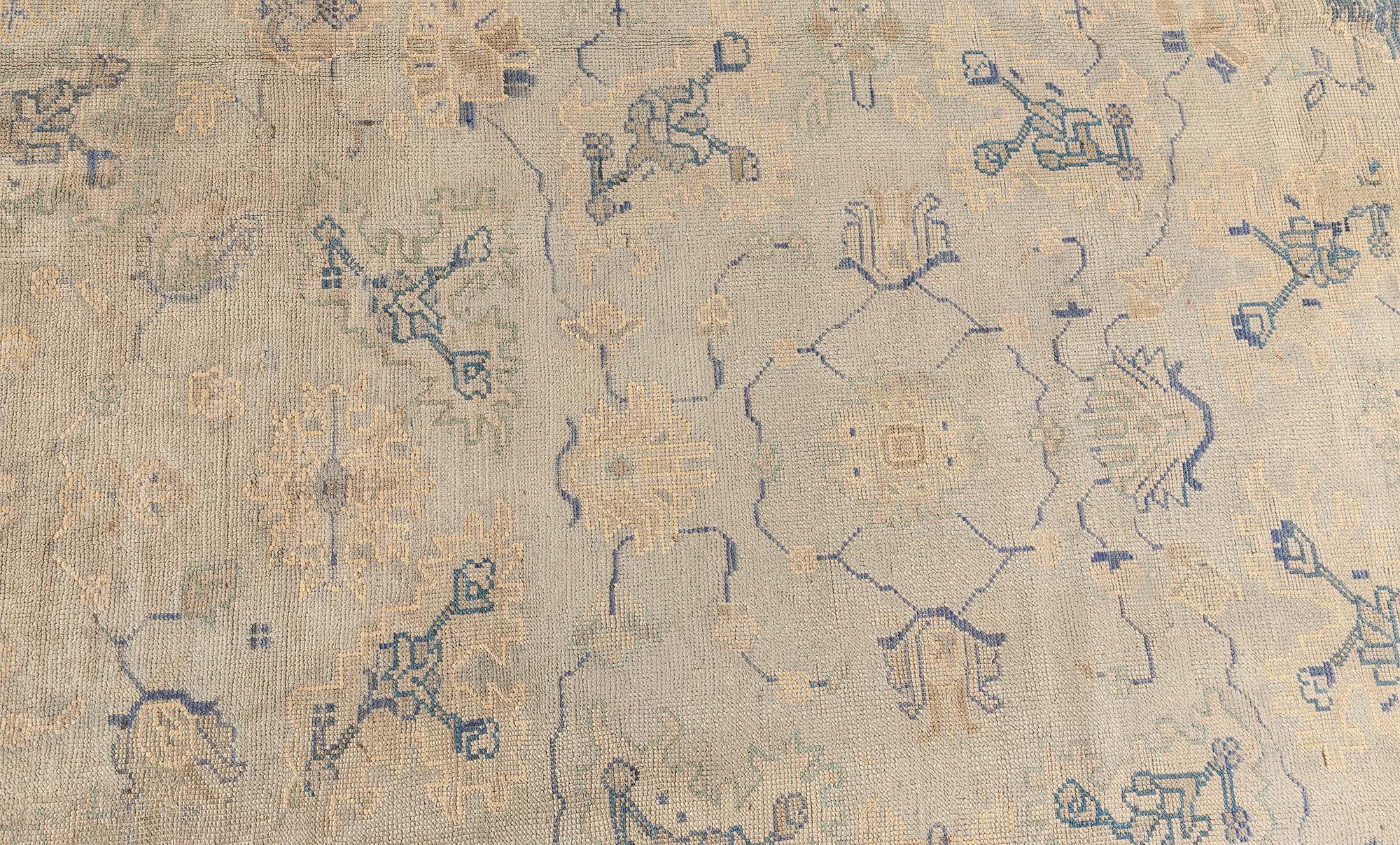 Hand-Knotted Doris Leslie Blau Antique Turkish Oushak Rug For Sale