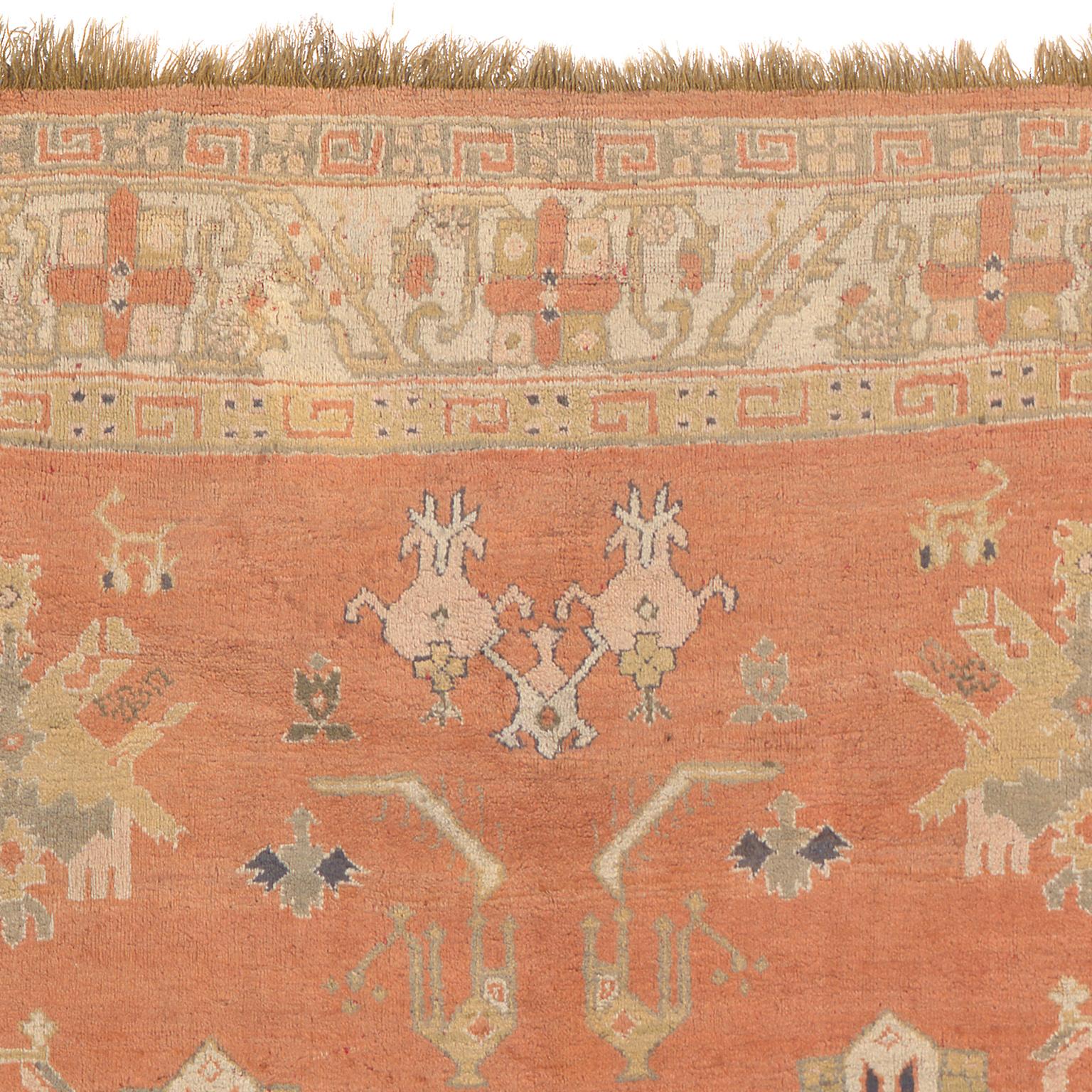 Türkischer Oushak-Teppich aus dem frühen 20. Jahrhundert im Zustand „Gut“ im Angebot in New York, NY