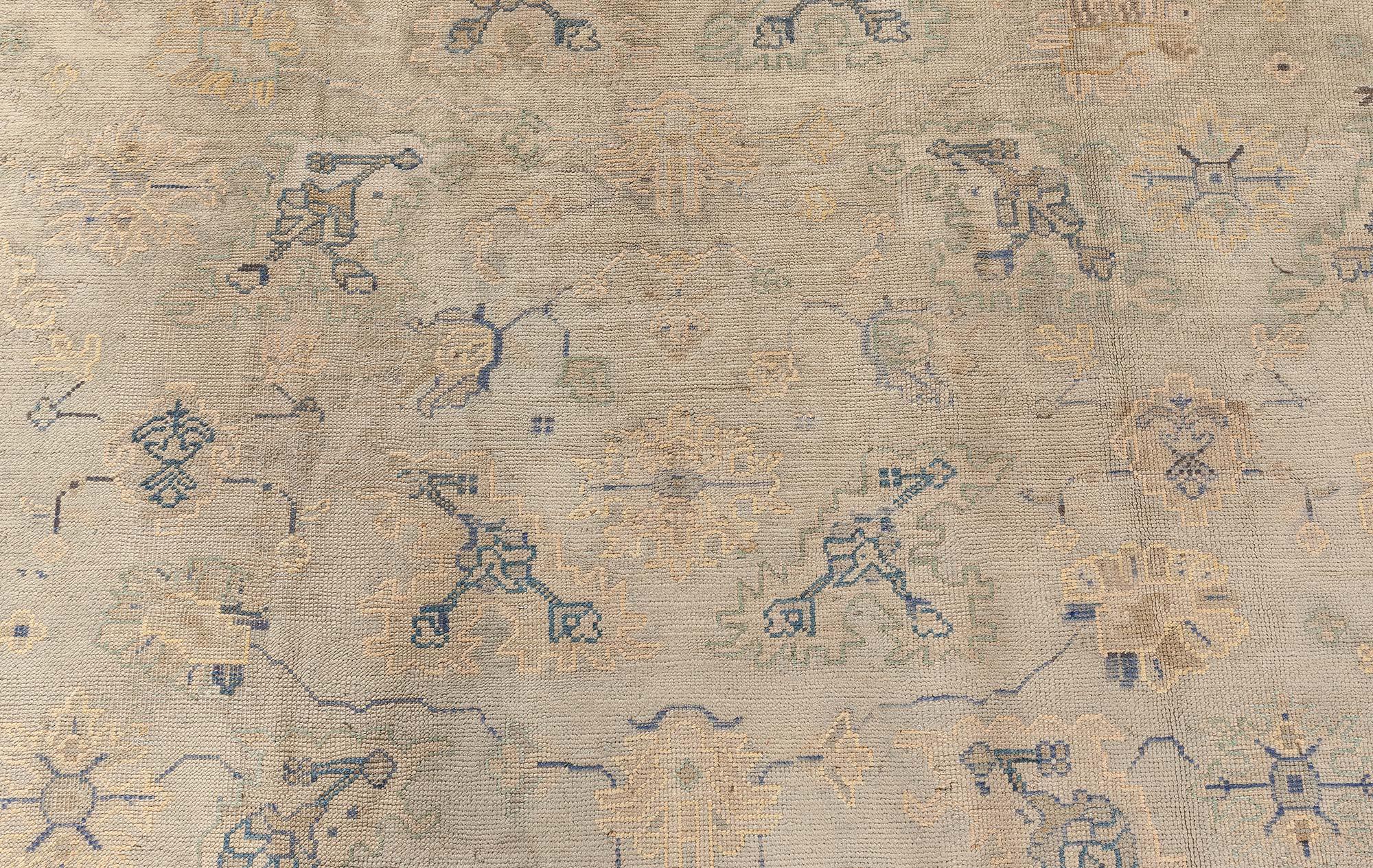 Doris Leslie Blau Antique Turkish Oushak Rug In Good Condition For Sale In New York, NY