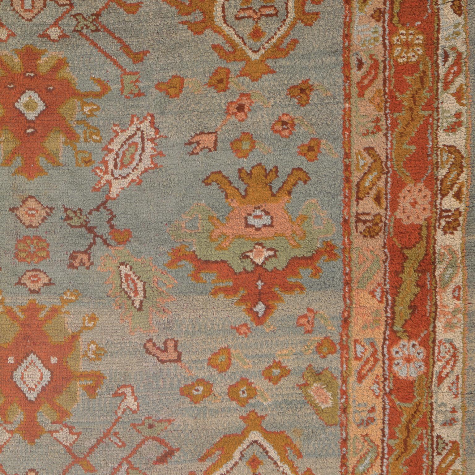 Wool Early 20th Century Turkish Oushak Rug For Sale
