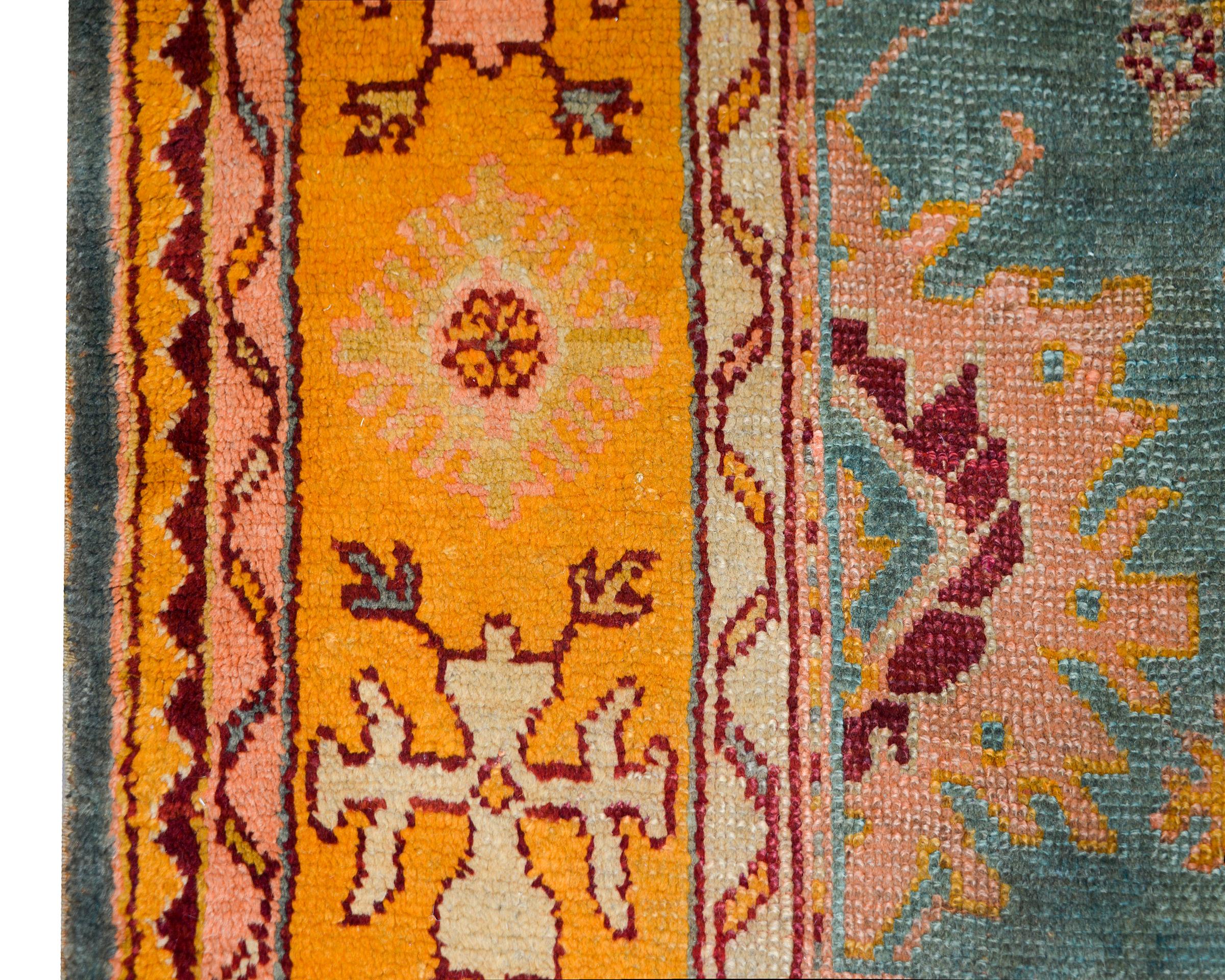 Mid-20th Century Early 20th Century Turkish Oushak Rug For Sale
