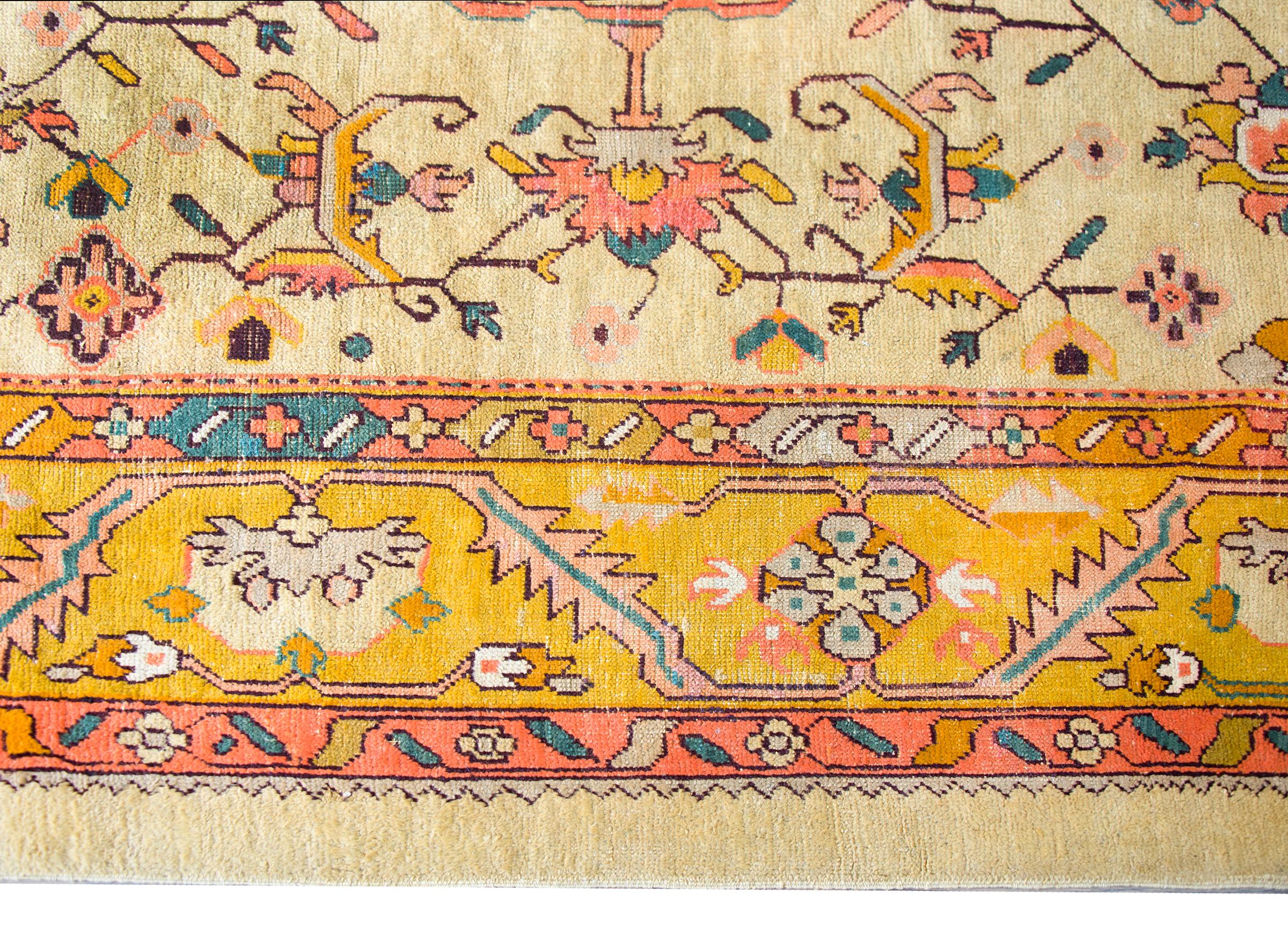 Mid-20th Century Early 20th Century Turkish Oushak Rug For Sale