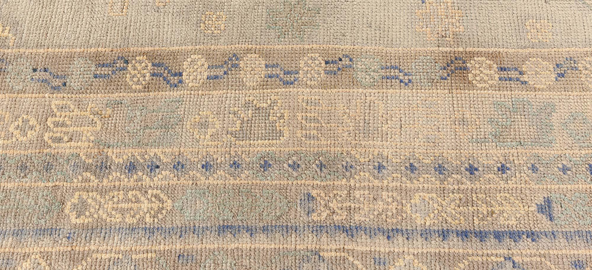 Wool Doris Leslie Blau Antique Turkish Oushak Rug For Sale