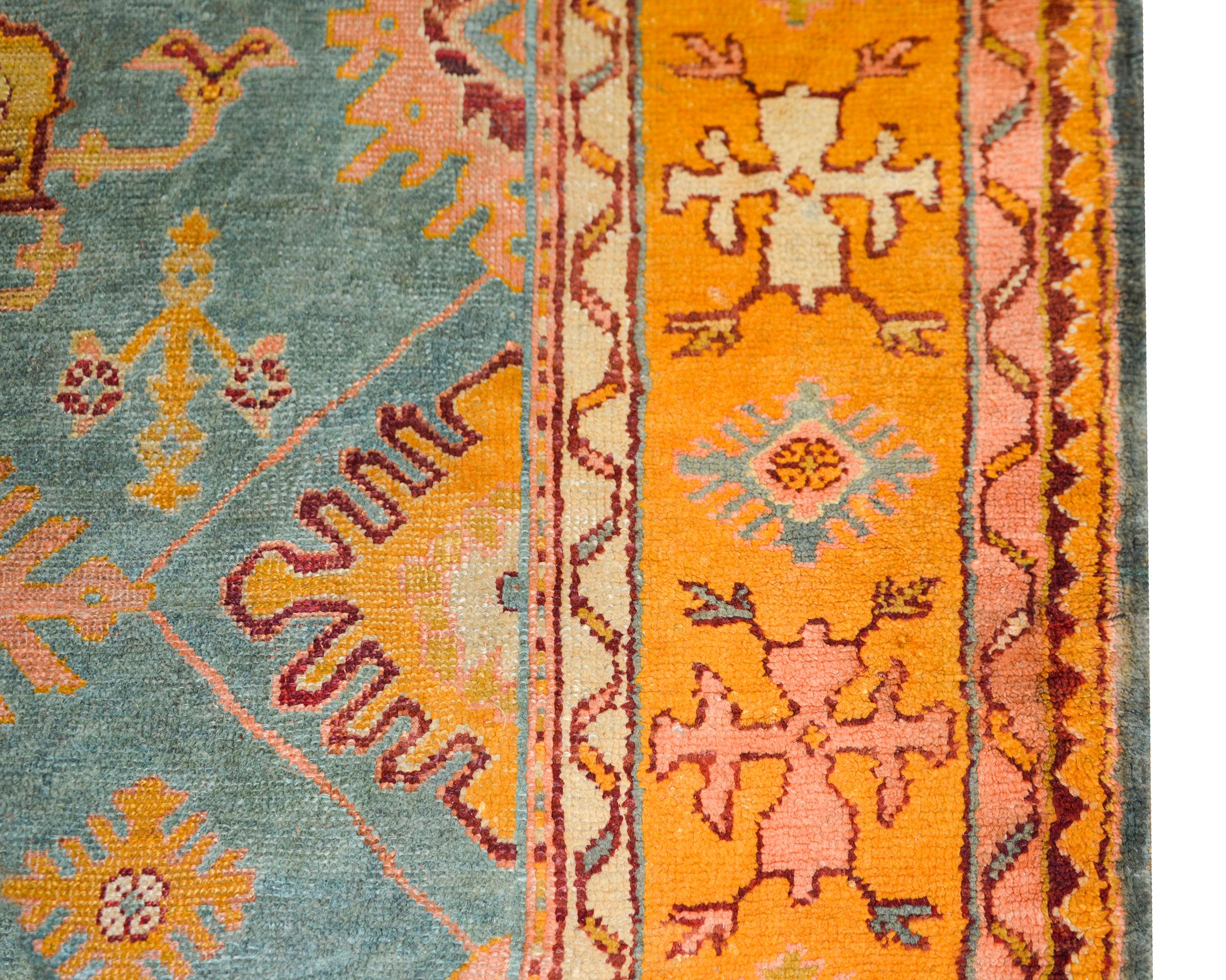 Wool Early 20th Century Turkish Oushak Rug For Sale