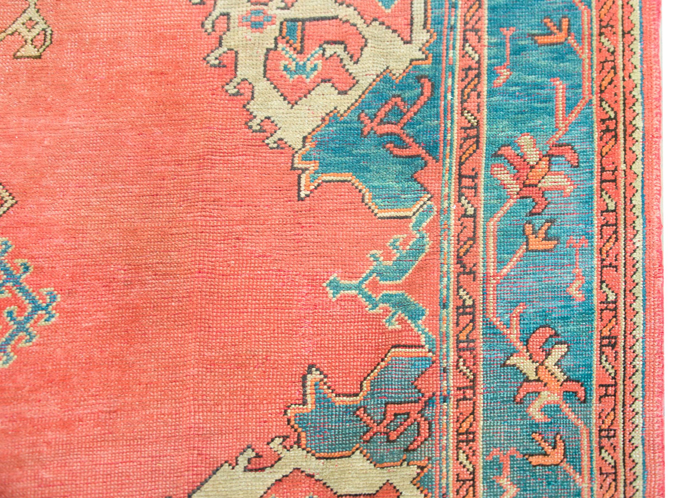 Wool Early 20th Century Turkish Oushak Rug
