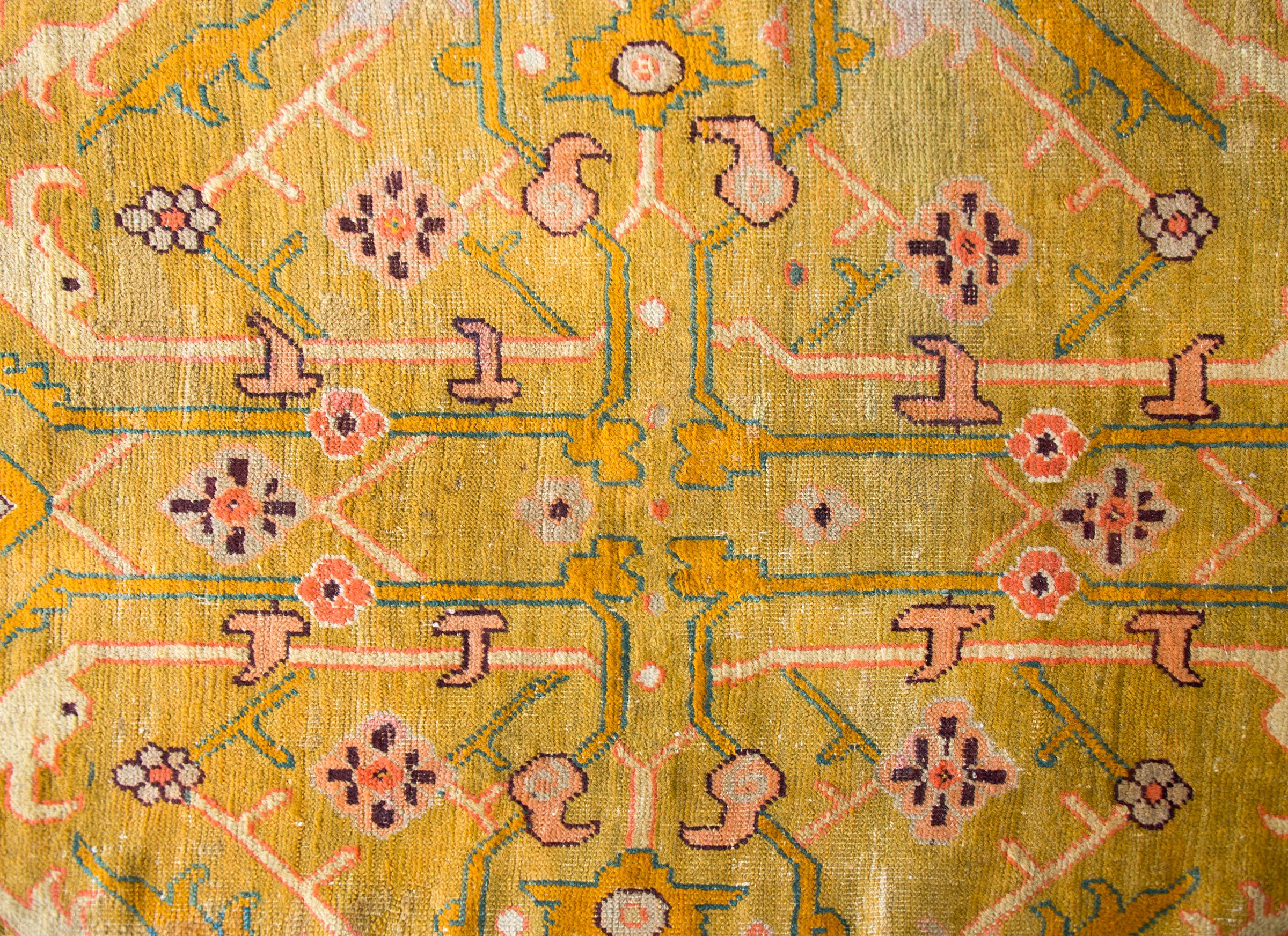 Wool Early 20th Century Turkish Oushak Rug For Sale