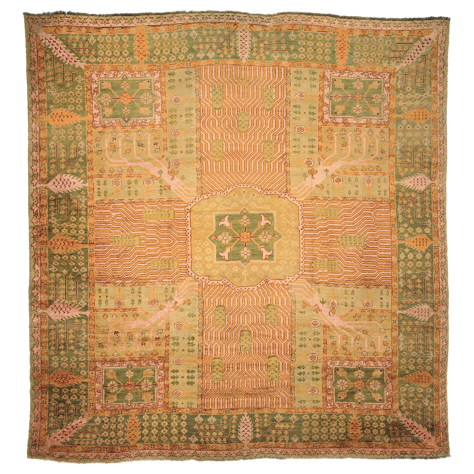 Türkischer Oushak-Teppich aus dem frühen 20. Jahrhundert