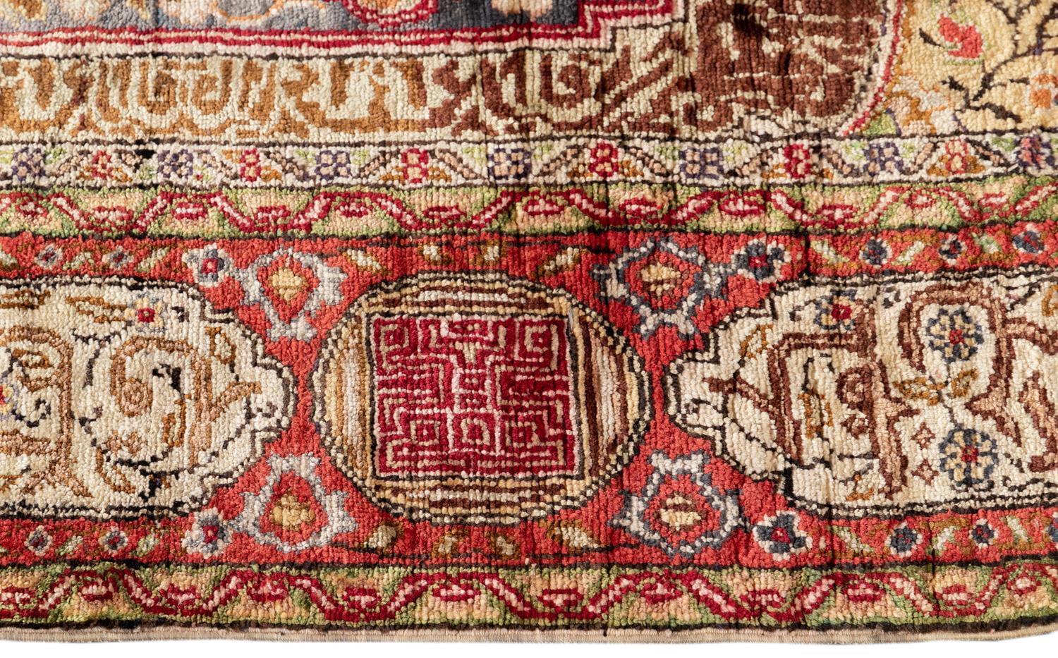 Early 20th Century Turkish Scatter Rug In Good Condition For Sale In Norwalk, CT