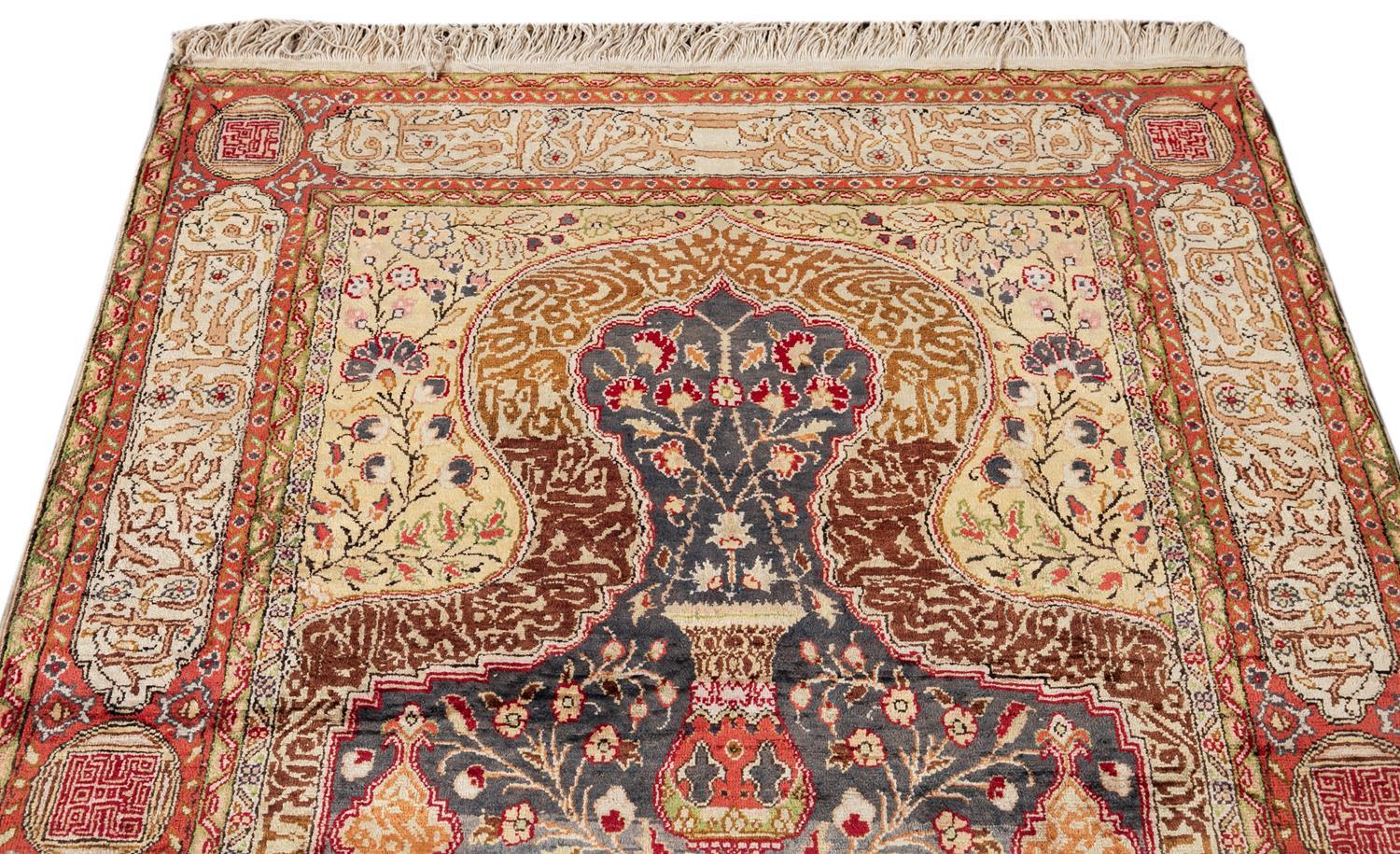 Wool Early 20th Century Turkish Scatter Rug For Sale