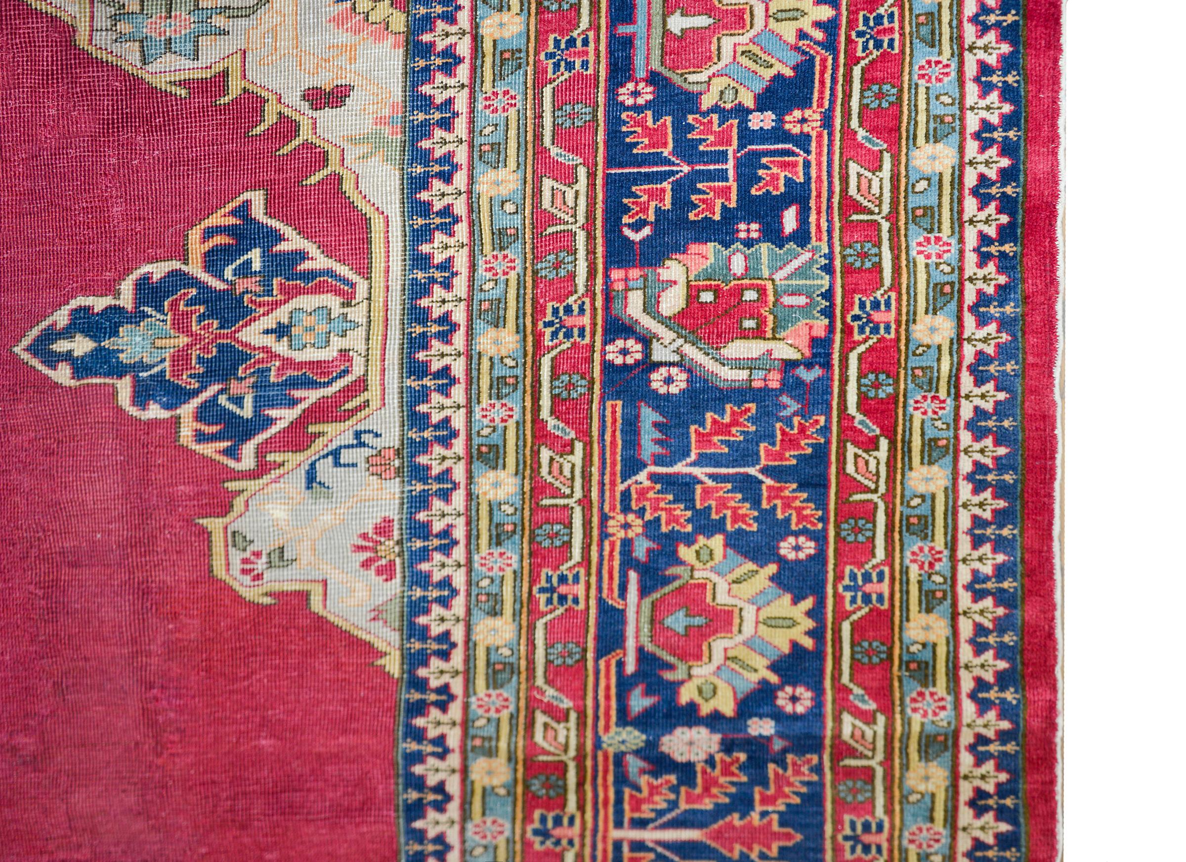 Hand-Knotted Early 20th Century Turkish Sparta Serapi Rug For Sale