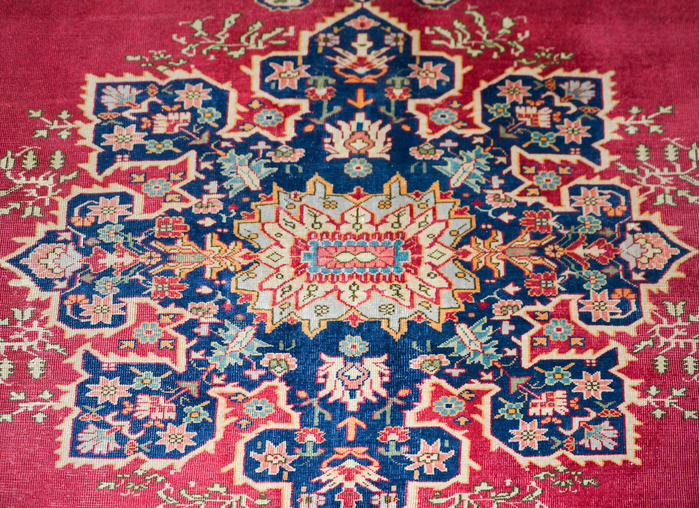 Wool Early 20th Century Turkish Sparta Serapi Rug For Sale