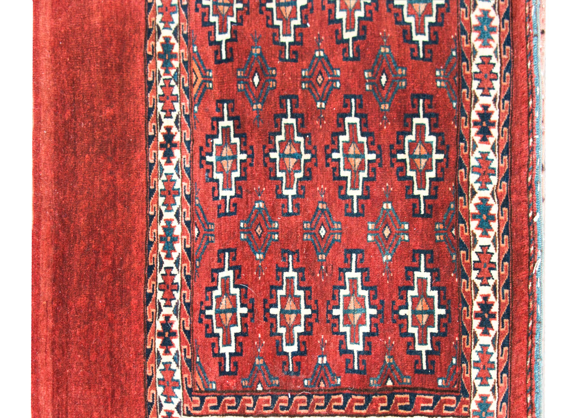 Early 20th Century Turkman Bag Face Rug For Sale 5