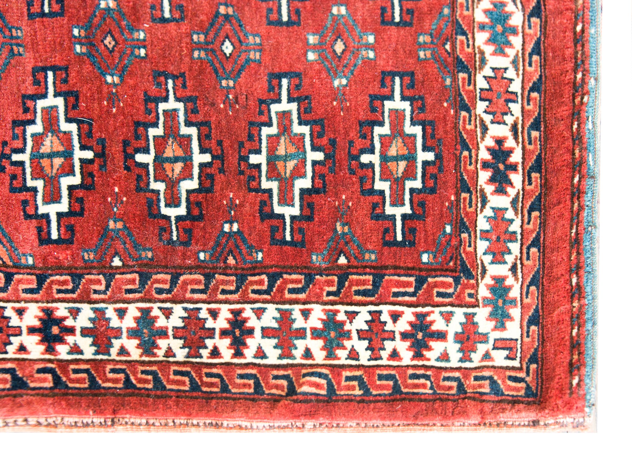 Early 20th Century Turkman Bag Face Rug For Sale 6