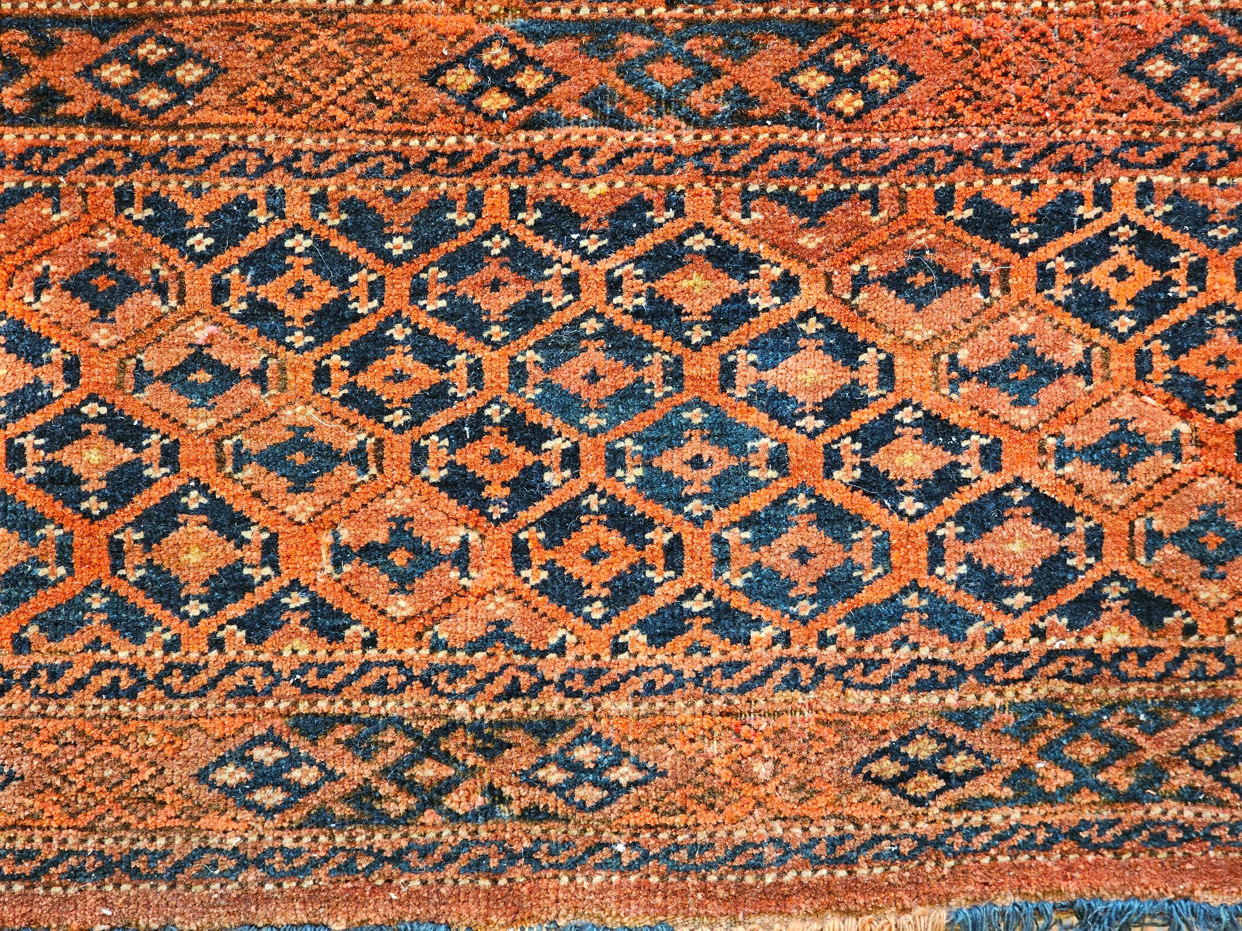 Early 20th Century Turkmen Ersari Tent Hanging in Red, Blue, Brown 1