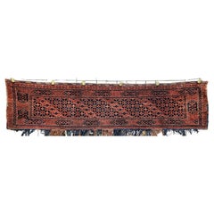 Early 20th Century Turkmen Ersari Tent Hanging in Red, Blue, Brown