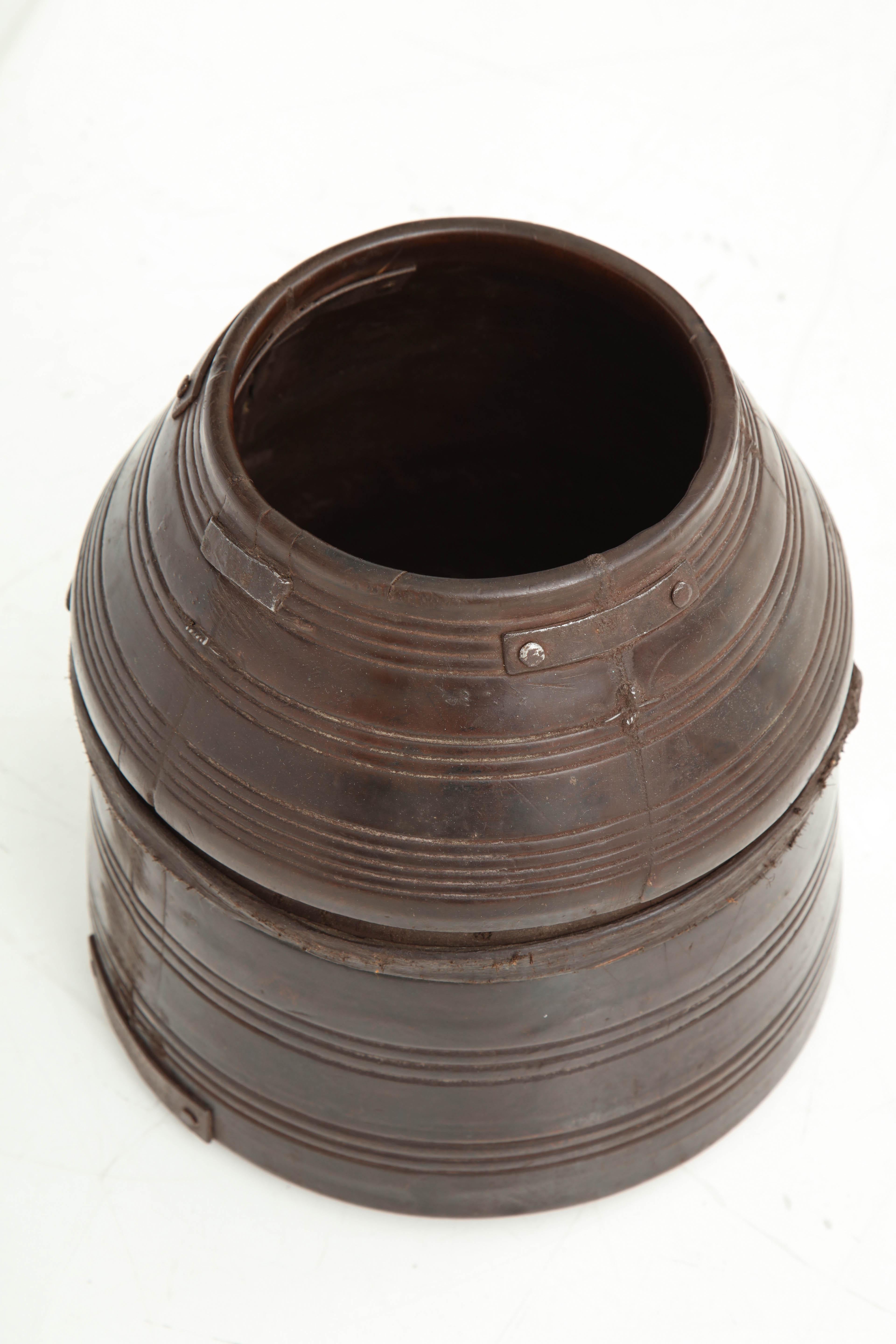 Burmese Early 20th Century Turned Wooden Vase For Sale