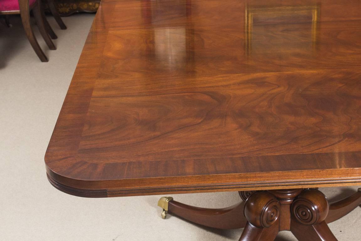 Early 20th Century Twin Base Regency Style Dining Table 2