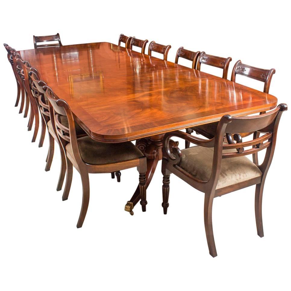 Early 20th Century Twin Base Regency Style Dining Table