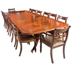 Used Early 20th Century Twin Base Regency Style Dining Table